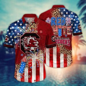 South Carolina Gamecocks America Flag Pattern 4th Of July Hawaiian Shirt