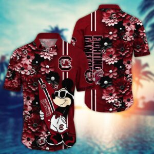 South Carolina Gamecocks Mickey Mouse Love Surfing Hawaiian Shirt