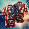 South Carolina Gamecocks US Flag Pattern 4th Of July Hawaiian Shirt