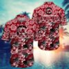 South Carolina Gamecocks White Floral Hawaiian Shirt