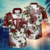 Texas A&M Aggies Tropical Leaf Blossom Hawaiian Shirt