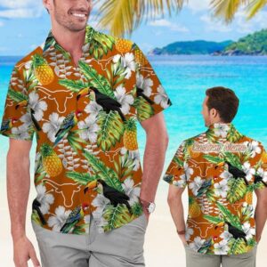 Texas Longhorns Botanical Hawaiian Shirt
