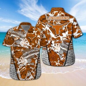 Texas Longhorns Fish Bone Hawaiian Shirt