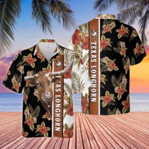 Texas Longhorns Funy Cows Floral Hawaiian Shirt