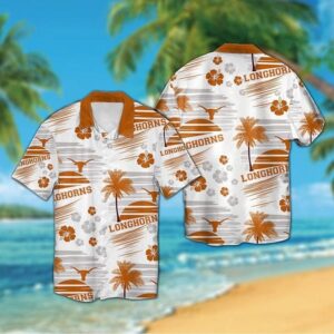 Texas Longhorns Palm Tree Island Hawaiian Shirt