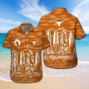 Texas Longhorns Surfboard Hawaiian Shirt