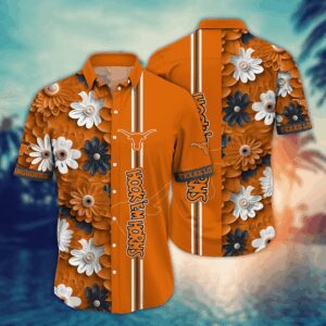 Texas Longhorns Tropical Floral Hawaiian Shirt