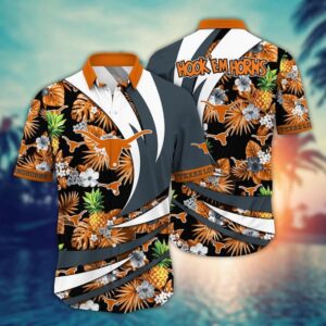 Texas Longhorns Tropical Floral Pineapple Hawaiian Shirt
