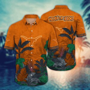 Texas Longhorns Tropical Leafs New Design Hawaiian Shirt
