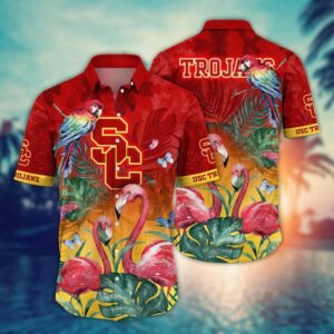 USC Trojans Flamingo Couple Hawaiian Shirt
