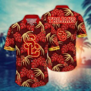 USC Trojans Tropical Leaf Hawaiian Shirt