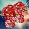 USC Trojans White Aloha Floral Hawaiian Shirt