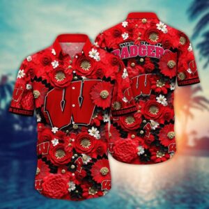 Wisconsin Badgers Blossom Hawaiian Shirt
