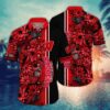 Wisconsin Badgers Botanical Red Flowers Aloha Hawaiian Shirt