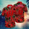 Wisconsin Badgers Floral Hawaiian Shirt