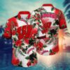 Wisconsin Badgers Flowered Aloha Hawaiian Shirt