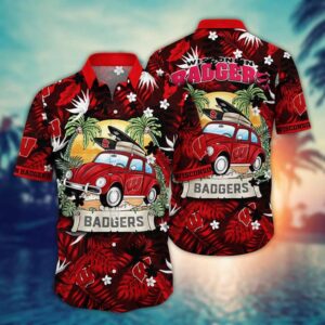 Wisconsin Badgers Summer Car Beach Hawaiian Shirt