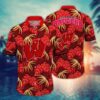 Wisconsin Badgers Tropical Leaf Hawaiian Shirt