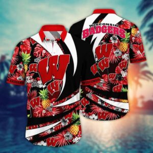 Wisconsin Badgers Tropical Pineapple Hawaiian Shirt